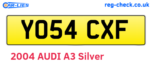 YO54CXF are the vehicle registration plates.