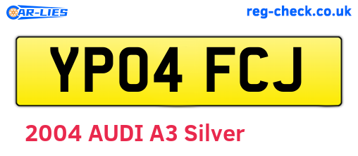 YP04FCJ are the vehicle registration plates.