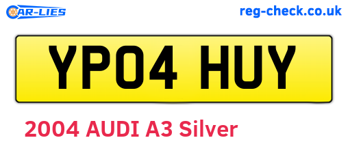 YP04HUY are the vehicle registration plates.