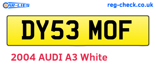 DY53MOF are the vehicle registration plates.