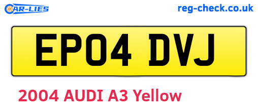 EP04DVJ are the vehicle registration plates.