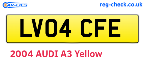 LV04CFE are the vehicle registration plates.