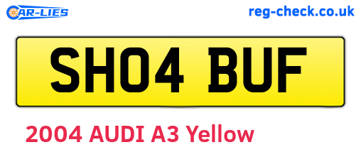 SH04BUF are the vehicle registration plates.