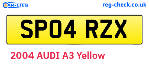 SP04RZX are the vehicle registration plates.