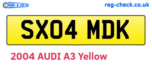 SX04MDK are the vehicle registration plates.