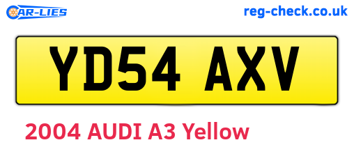 YD54AXV are the vehicle registration plates.