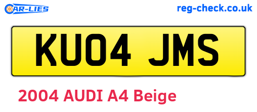KU04JMS are the vehicle registration plates.
