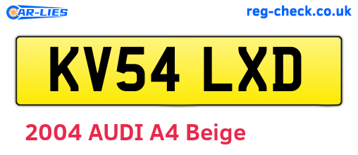 KV54LXD are the vehicle registration plates.