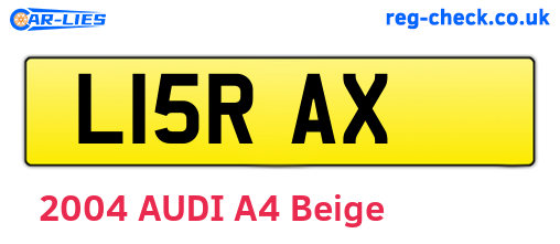 L15RAX are the vehicle registration plates.