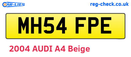 MH54FPE are the vehicle registration plates.