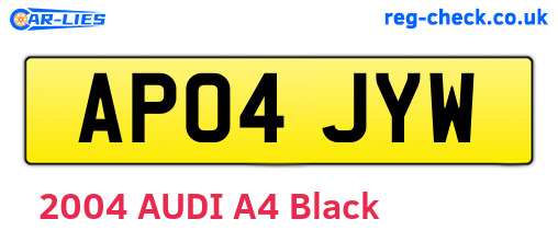 AP04JYW are the vehicle registration plates.