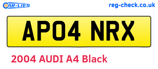 AP04NRX are the vehicle registration plates.