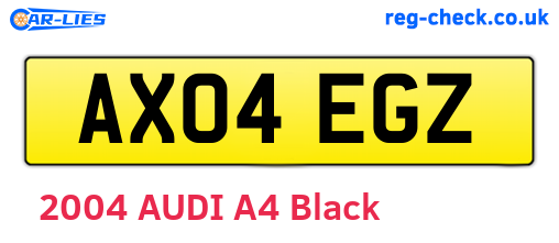 AX04EGZ are the vehicle registration plates.