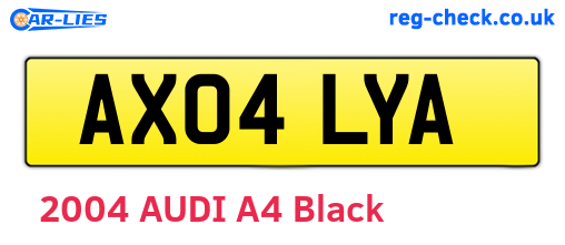 AX04LYA are the vehicle registration plates.