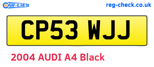 CP53WJJ are the vehicle registration plates.