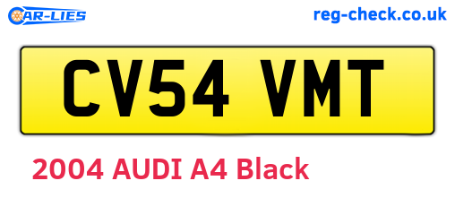 CV54VMT are the vehicle registration plates.