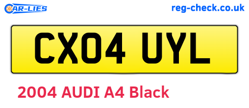 CX04UYL are the vehicle registration plates.