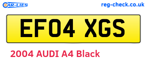 EF04XGS are the vehicle registration plates.