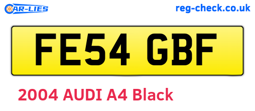 FE54GBF are the vehicle registration plates.