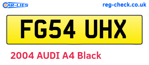 FG54UHX are the vehicle registration plates.
