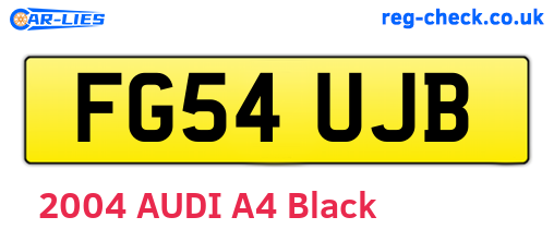 FG54UJB are the vehicle registration plates.