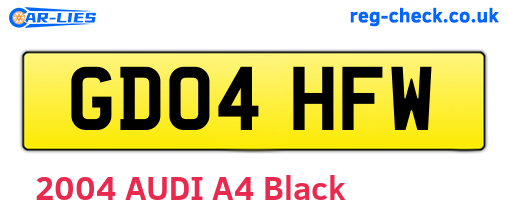 GD04HFW are the vehicle registration plates.