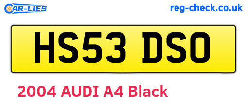 HS53DSO are the vehicle registration plates.