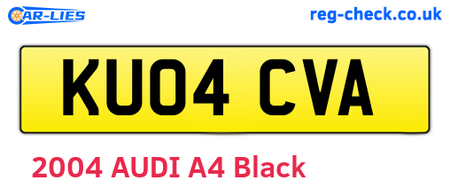 KU04CVA are the vehicle registration plates.