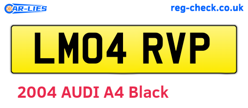 LM04RVP are the vehicle registration plates.
