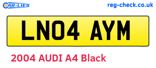 LN04AYM are the vehicle registration plates.