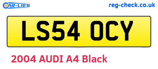 LS54OCY are the vehicle registration plates.