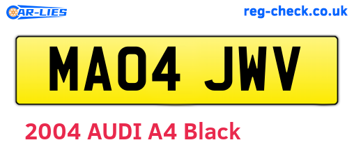 MA04JWV are the vehicle registration plates.