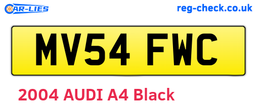 MV54FWC are the vehicle registration plates.