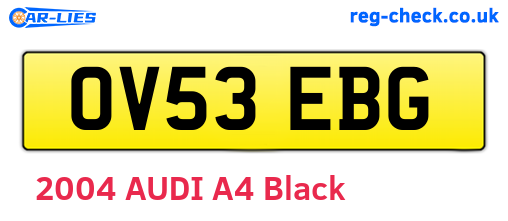 OV53EBG are the vehicle registration plates.