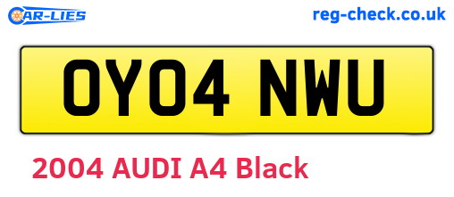 OY04NWU are the vehicle registration plates.