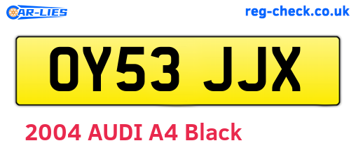 OY53JJX are the vehicle registration plates.