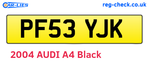 PF53YJK are the vehicle registration plates.