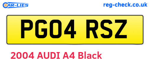 PG04RSZ are the vehicle registration plates.