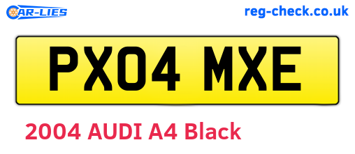 PX04MXE are the vehicle registration plates.