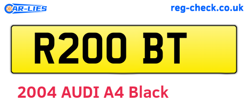 R20OBT are the vehicle registration plates.