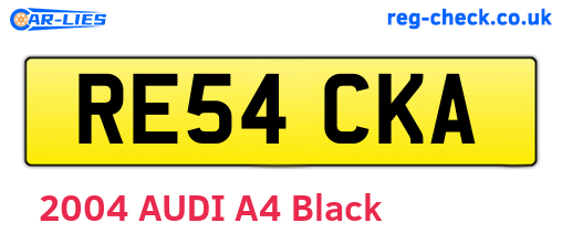 RE54CKA are the vehicle registration plates.