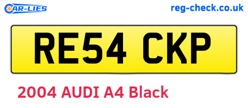 RE54CKP are the vehicle registration plates.