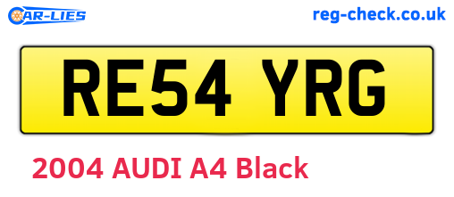 RE54YRG are the vehicle registration plates.
