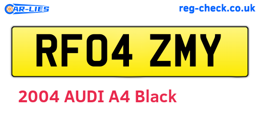 RF04ZMY are the vehicle registration plates.