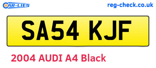 SA54KJF are the vehicle registration plates.