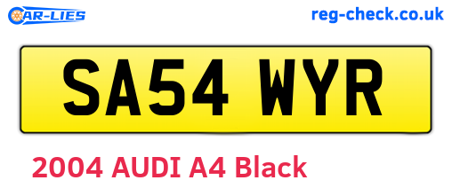 SA54WYR are the vehicle registration plates.