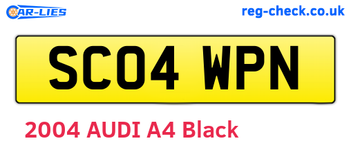 SC04WPN are the vehicle registration plates.