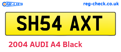 SH54AXT are the vehicle registration plates.