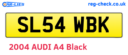 SL54WBK are the vehicle registration plates.