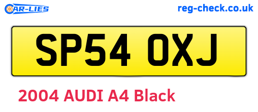 SP54OXJ are the vehicle registration plates.